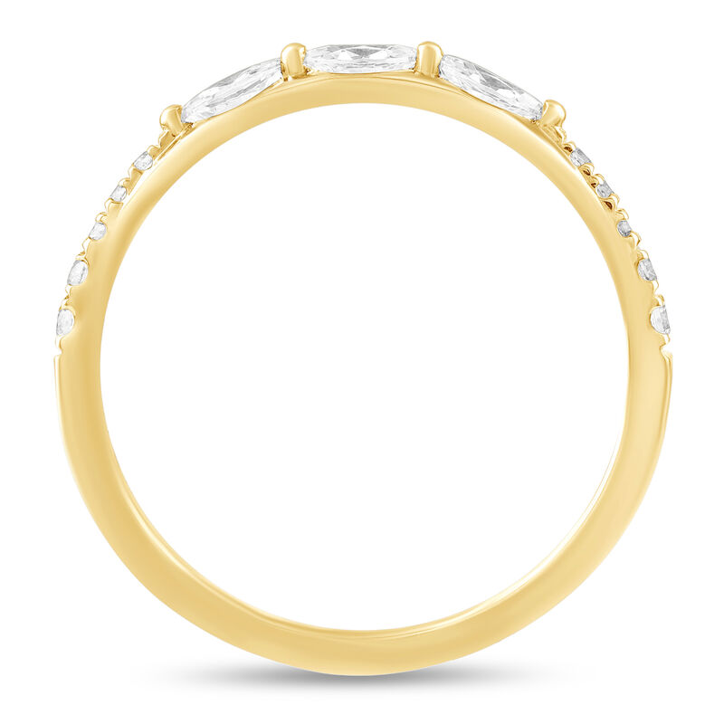 Natural Diamond 3/8ctw. Marquise & Round Wedding Band in 14k Yellow Gold image number null
